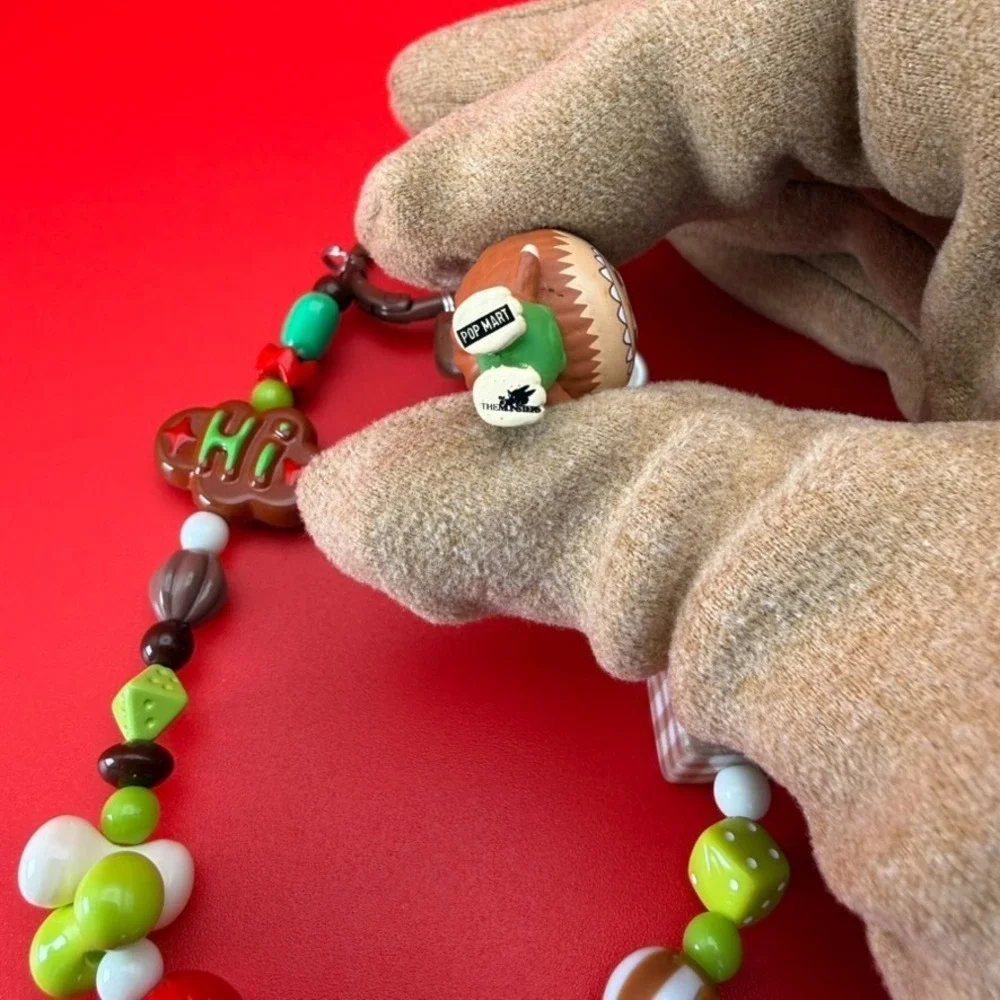 Handmade OOAK POP MART The Monsters Keychain Phone Wristlet Charm